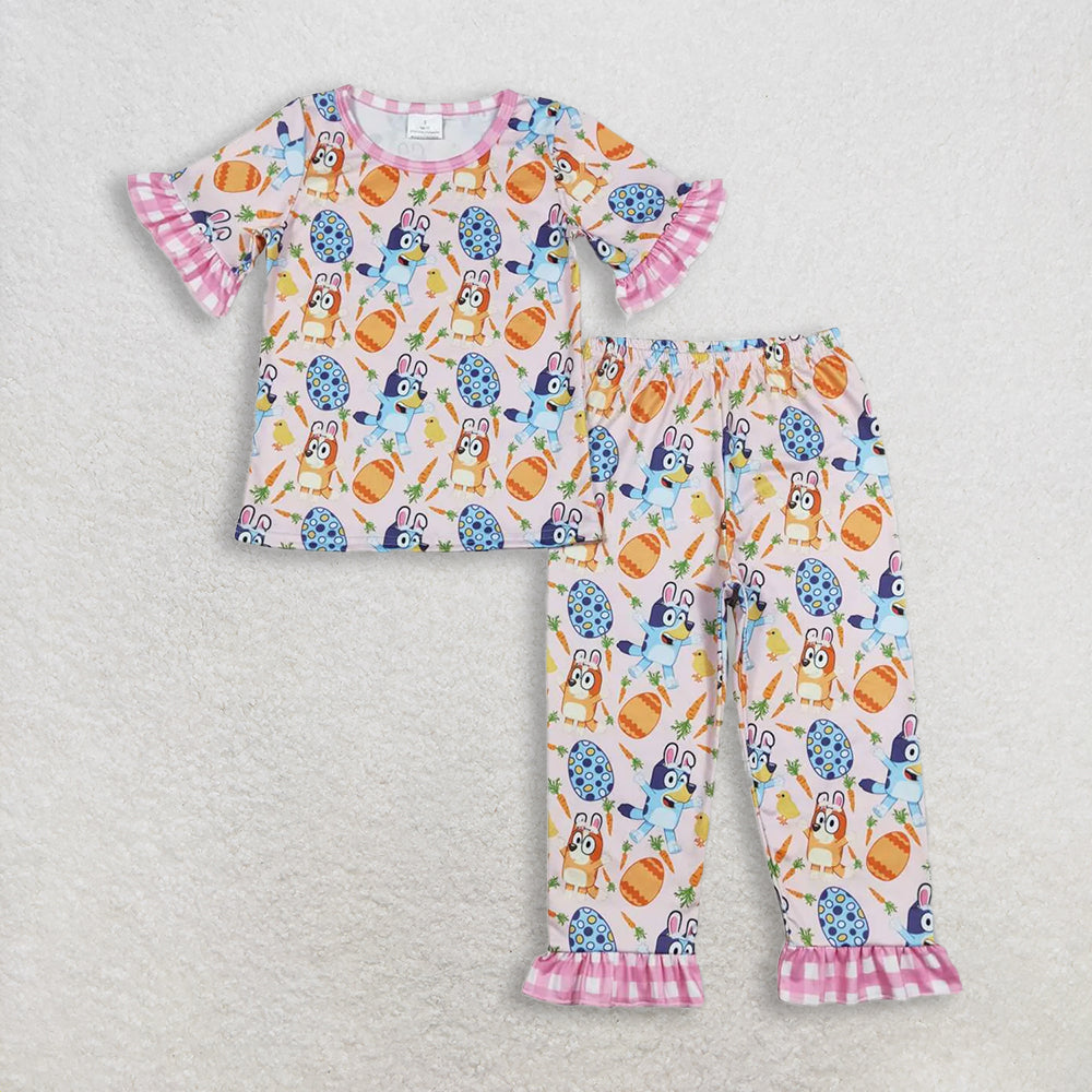 RTS NO MOQ Sibling Baby Boys Girls Easter Shirts Pants Pajamas Clothes Sets Rompers