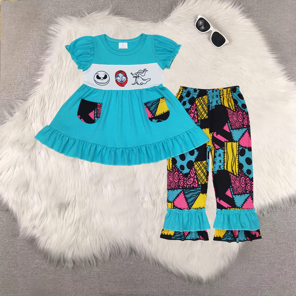 RTS NO MOQ Sibling Baby girls boy clothes Halloween shorts-sleeved trousers suits& rompers