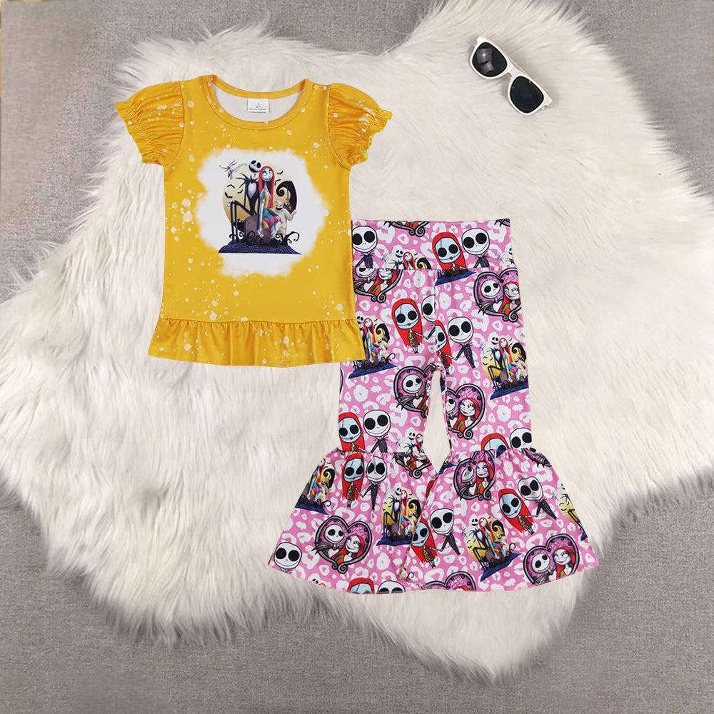 RTS NO MOQ Sibling Baby girls boy clothes Halloween shorts-sleeved trousers suits& rompers