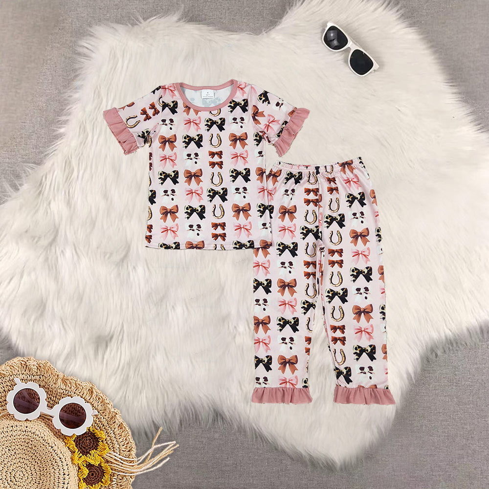 RTS NO MOQ Sibling baby girls Family Mommy and Me Baby Girls Fur Pajamas sets