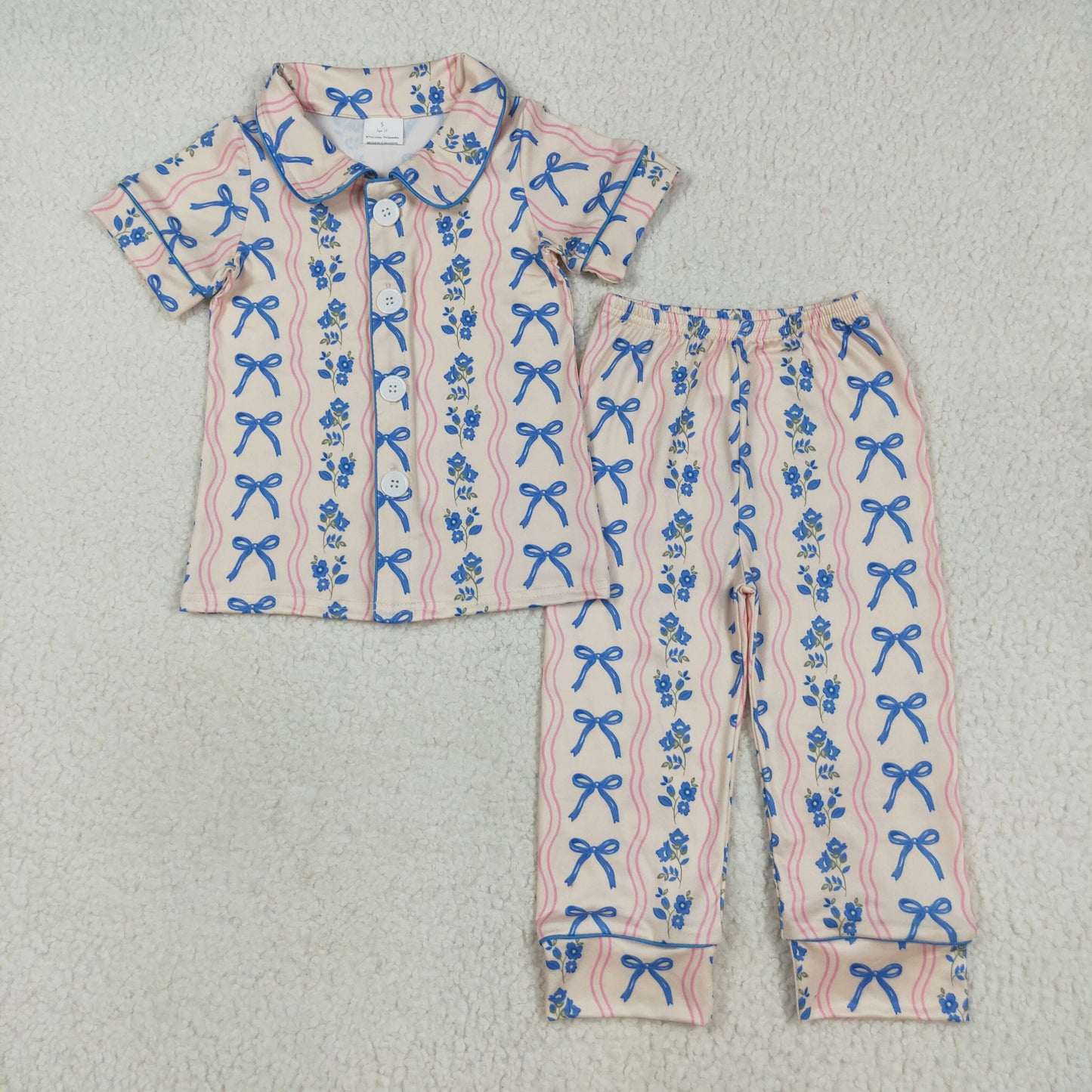RTS NO MOQ Sibling Baby girl clothes bow long-sleeved trousers suit & romper and adult set