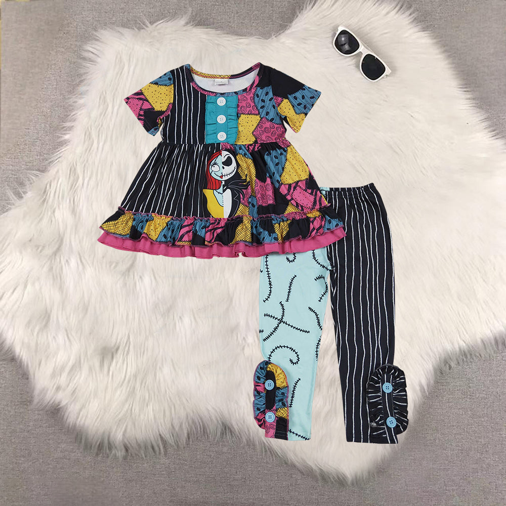 RTS NO MOQ Sibling Baby girls boy clothes Halloween shorts-sleeved trousers suits& rompers