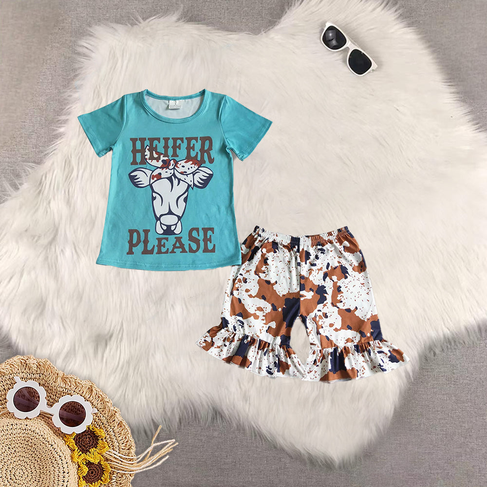 RTS NO MOQ Sibling baby Girls Clothes floral short sleeve shorts Sets