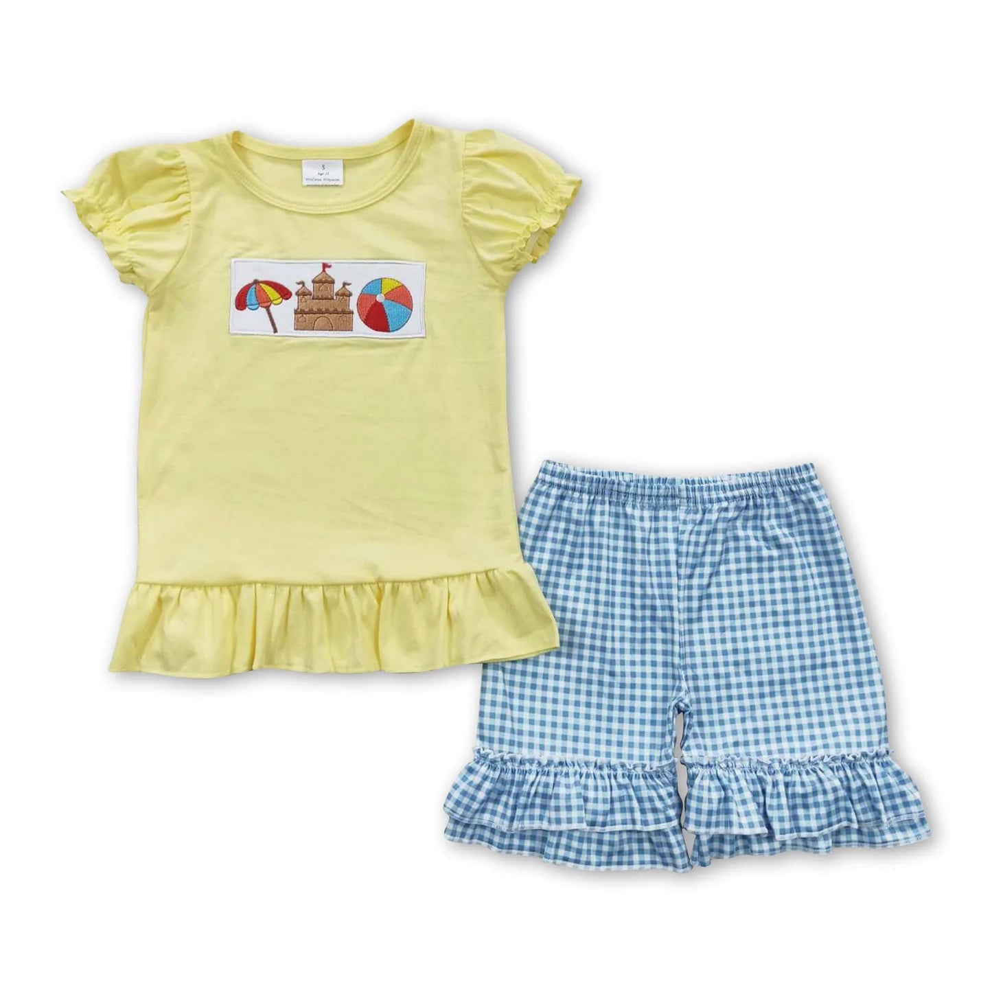 RTS NO MOQ Sibling milk silk Baby Girls Boys Casual Summer Beach Top Shorts Set