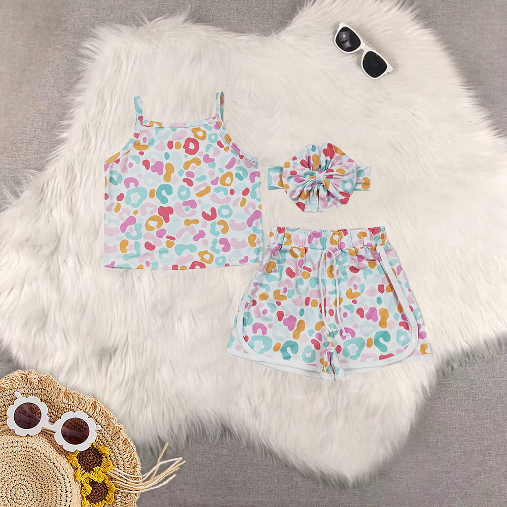 RTS Sibling baby girl clothes leopard Short Sleeve Shorts sets and pants set and jumpsuit and romper adn dress
