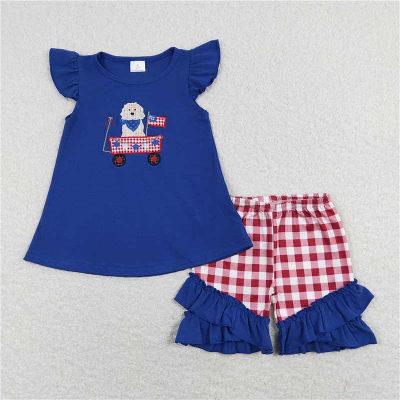Sibling Baby Boys girls clothes 4th of july Embroidery Summer Clothes Sets rompers