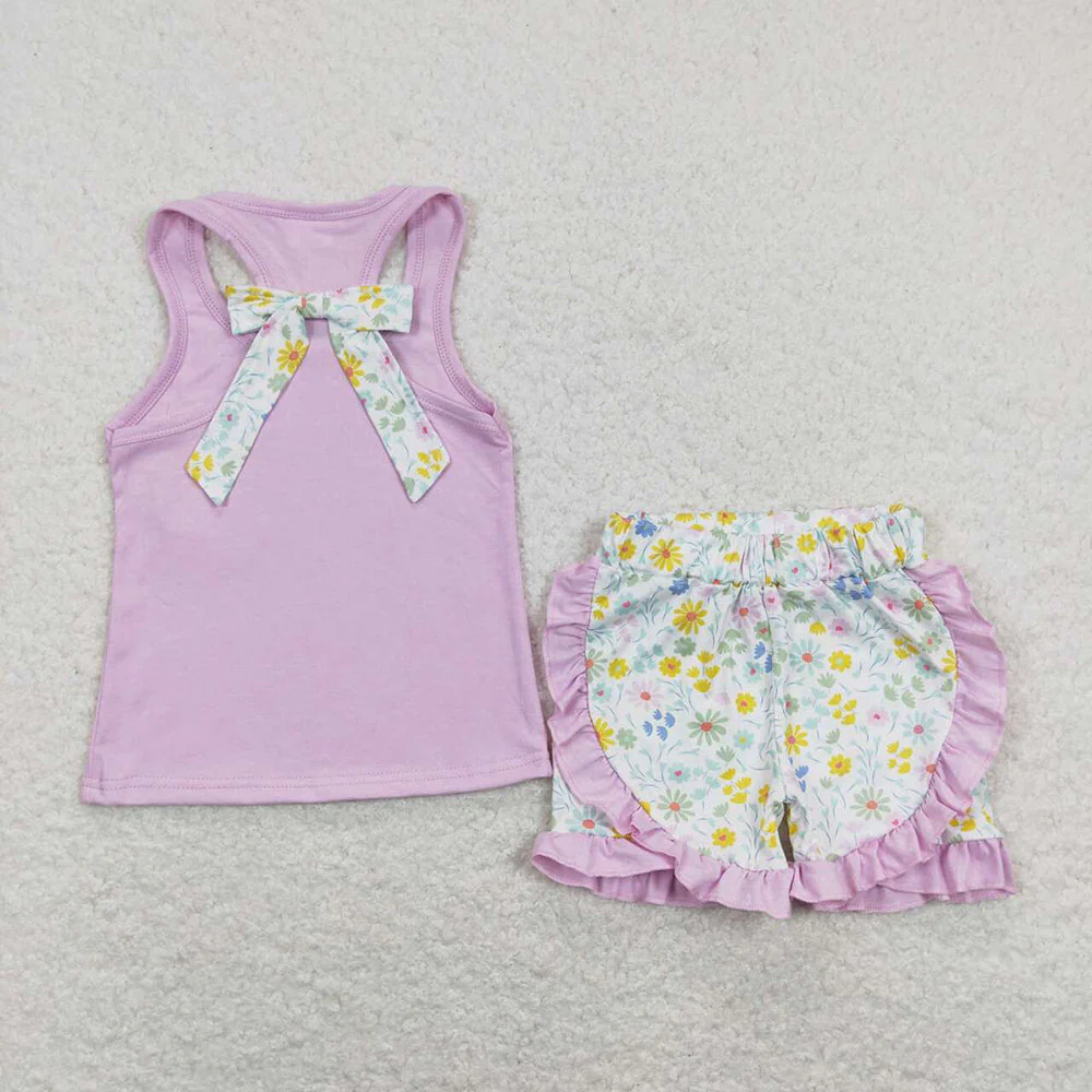 RTS NO MOQ baby girl Clothes camouflage short sleeve shorts Sets