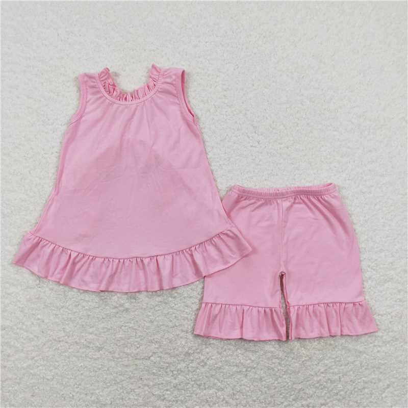 RTS NO MOQ baby girls clothes bow short sleeve Clothes Sets