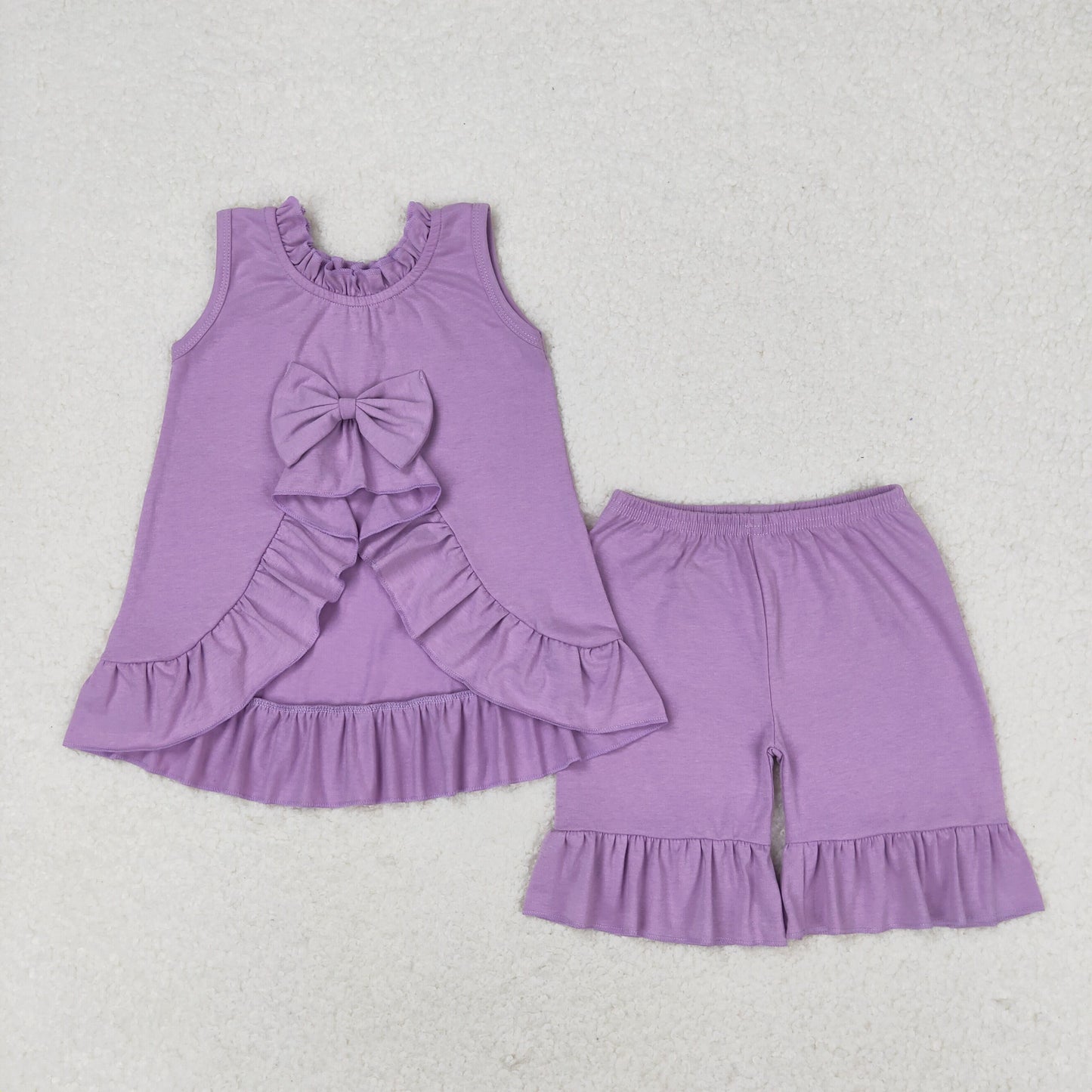 RTS NO MOQ baby girls clothes bow short sleeve Clothes Sets