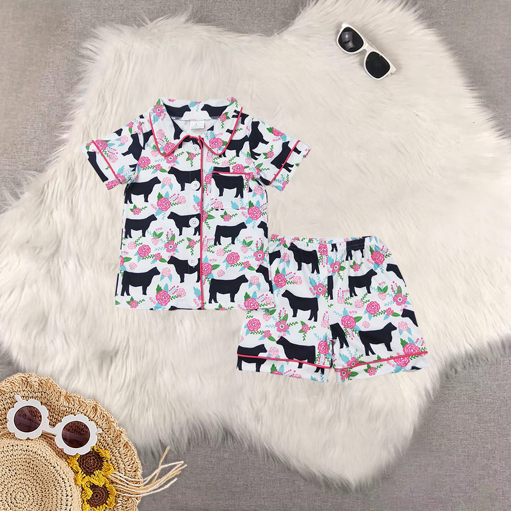 RTS NO MOQ Sibling baby Girls Boys shorts sleeve Clothes pajamas Sets
