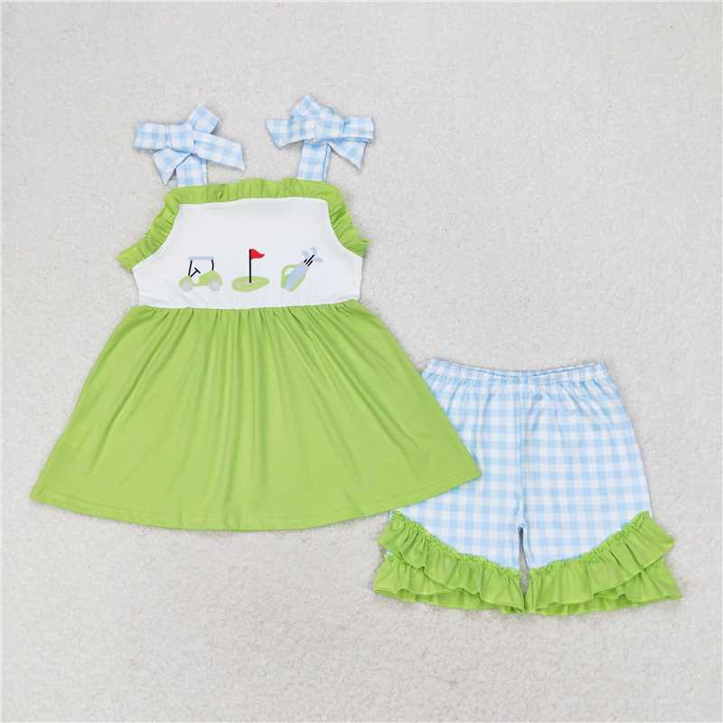 RTS NO MOQ baby girls Clothes short sleeve shorts Sets