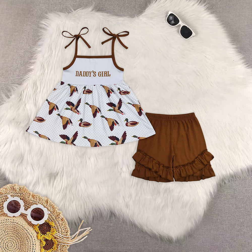 RTS NO MOQ Embroidery daddy short-sleeved shorts suit & short-sleeved sets