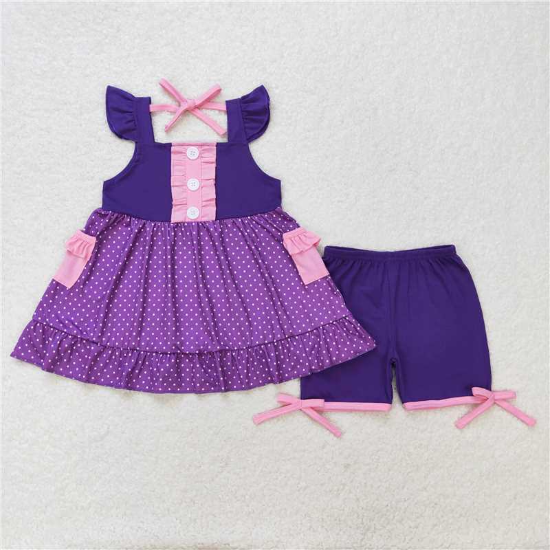 Cute Clothes Sibling Baby Girls Summer Outfit Set Sister Top Shorts Clothing Combo for Little Girls