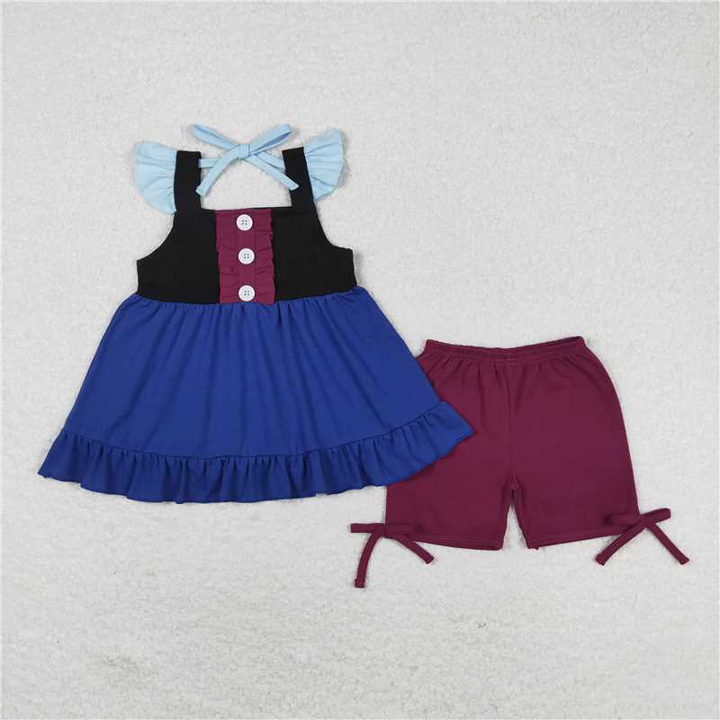 Cute Clothes Sibling Baby Girls Summer Outfit Set Sister Top Shorts Clothing Combo for Little Girls