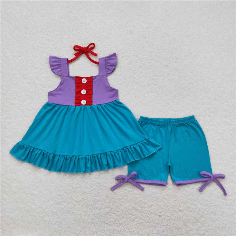 Cute Clothes Sibling Baby Girls Summer Outfit Set Sister Top Shorts Clothing Combo for Little Girls