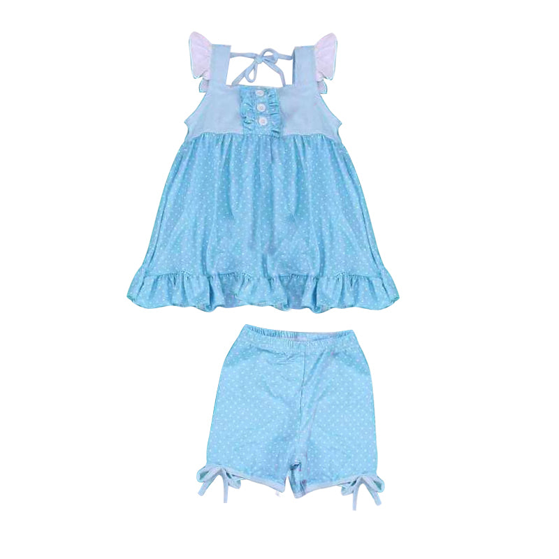 GSSO0973 pre-order baby girl clothes blue toddler girl summer outfit