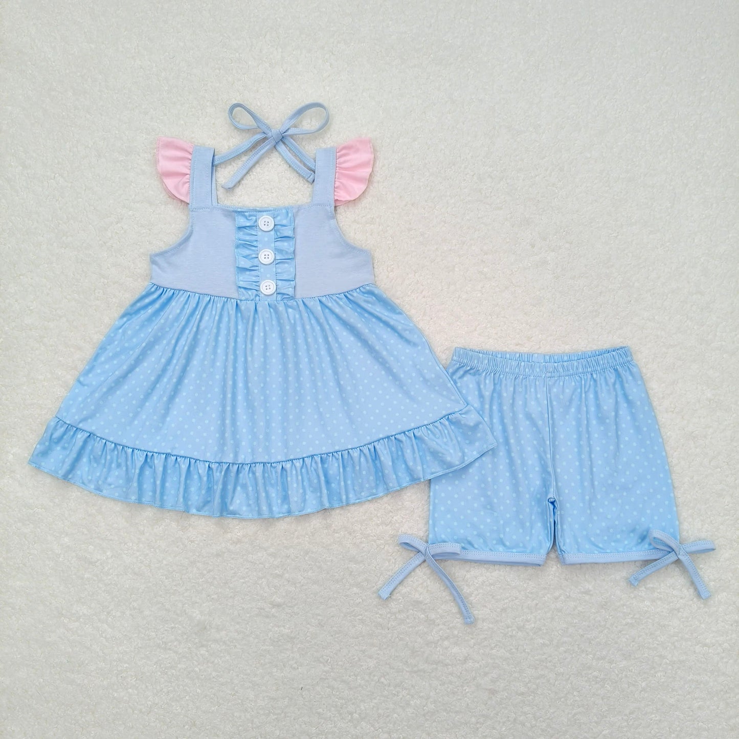 Cute Clothes Sibling Baby Girls Summer Outfit Set Sister Top Shorts Clothing Combo for Little Girls