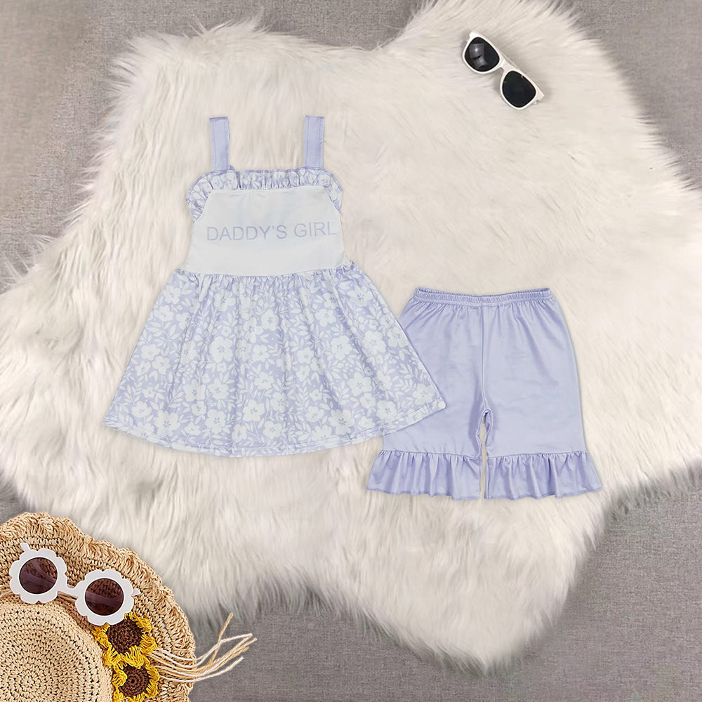 RTS NO MOQ Sibling baby girl clothes short-sleeved shorts suit & short-sleeved sets