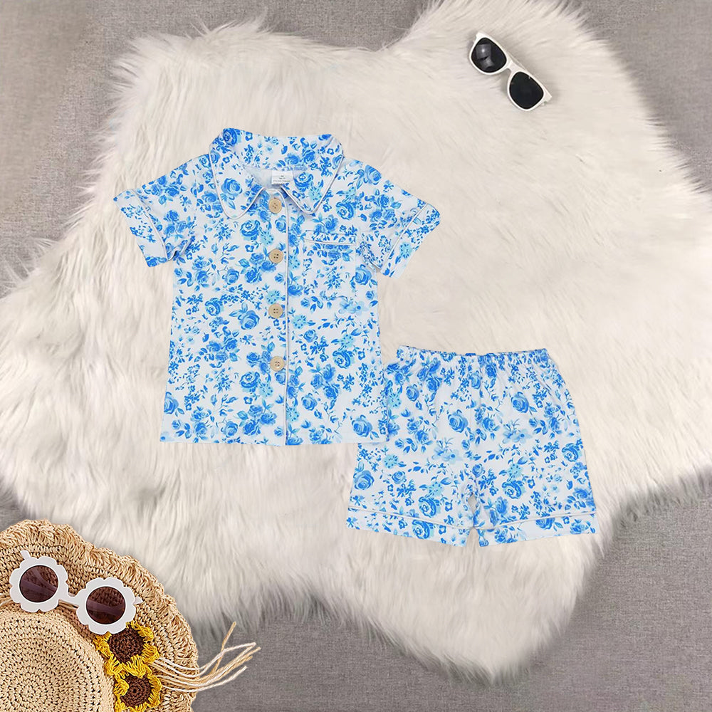 RTS NO MOQ Sibling baby Girls Boys shorts sleeve Clothes pajamas Sets