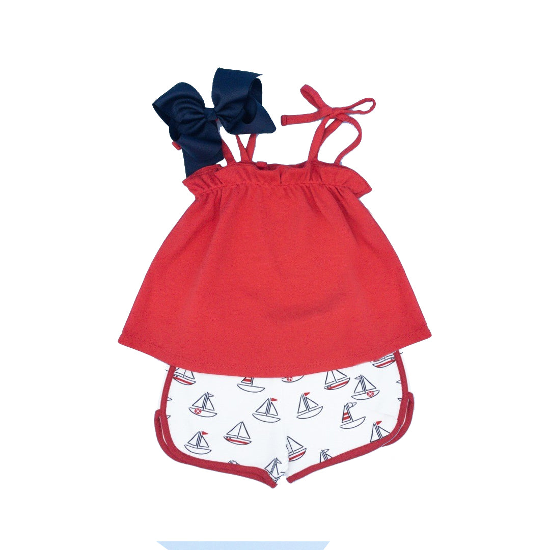 GSSO1138 pre-order baby girl clothes sailboat toddler girl summer outfit