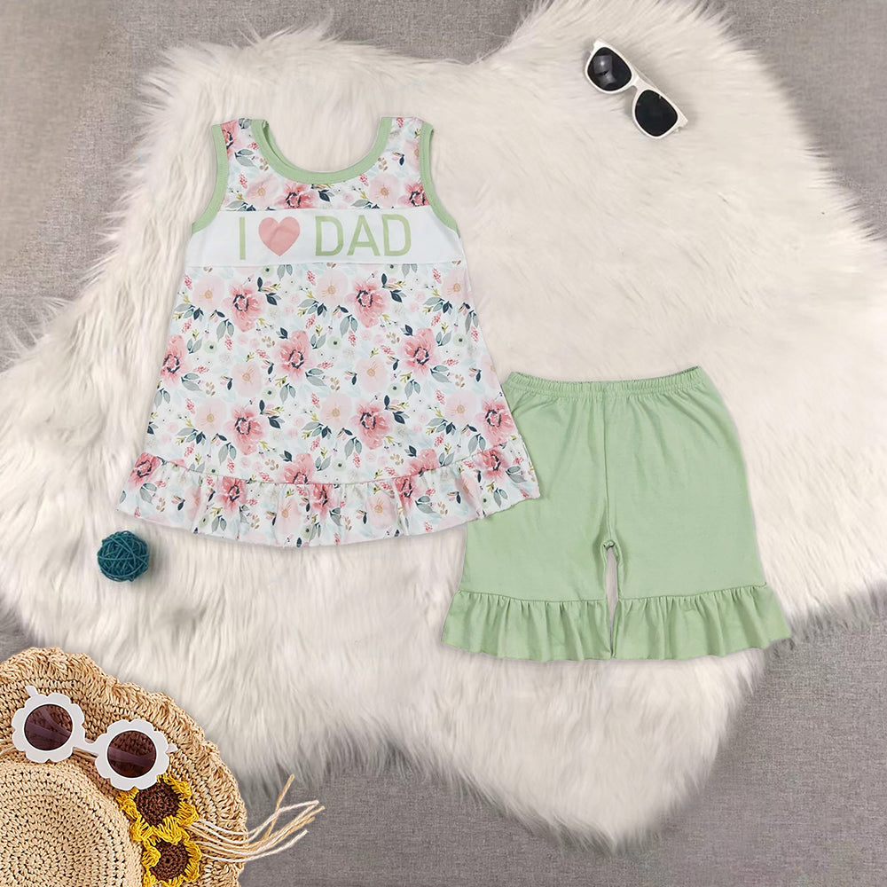 RTS NO MOQ baby girl clothes short-sleeved shorts suit & short-sleeved sets and romper