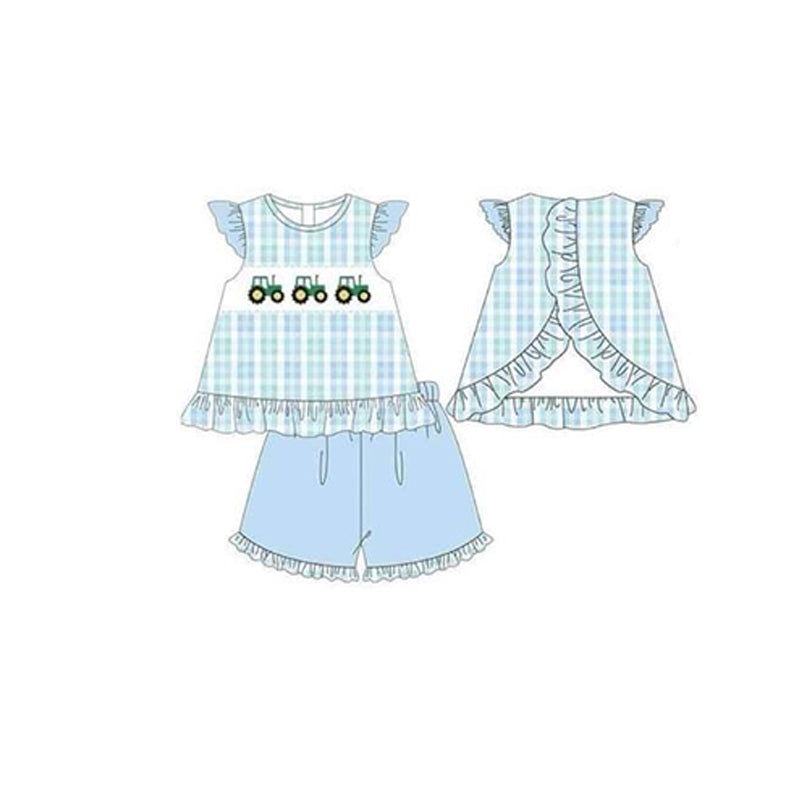 GSSO1291 pre-order baby girl clothes truck toddler girl summer outfit