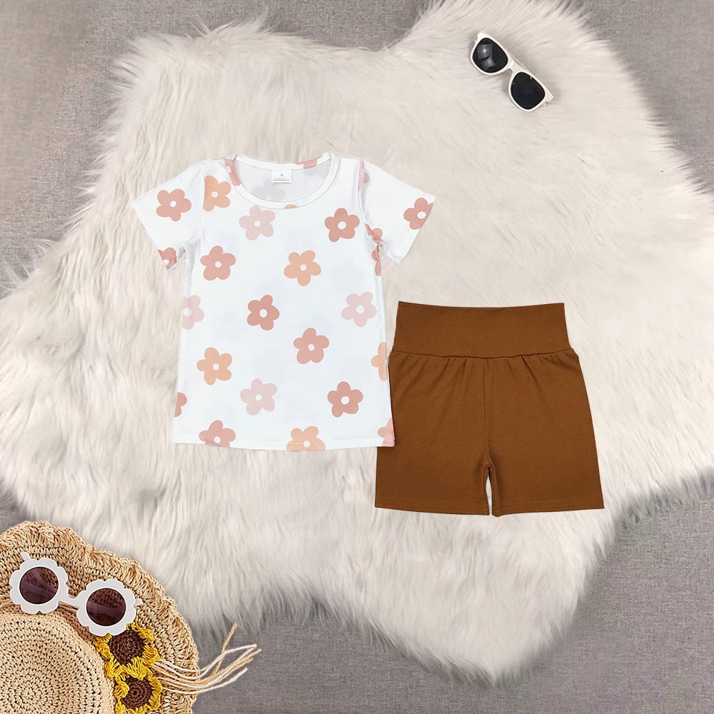 RTS NO MOQ Sibling baby girl Clothes short sleeve shorts Sets