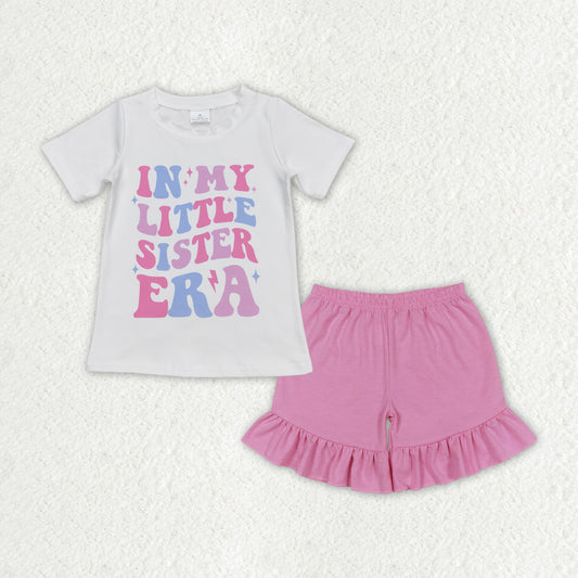 GSSO1401in my little sister era white short sleeves with lettering
