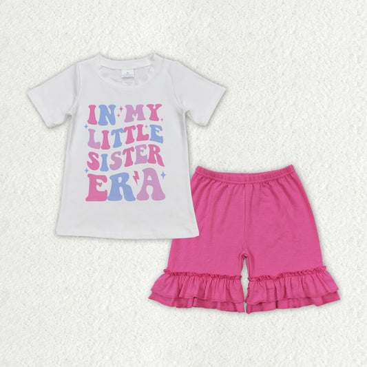 GSSO1403in my little sister era white short sleeves with lettering