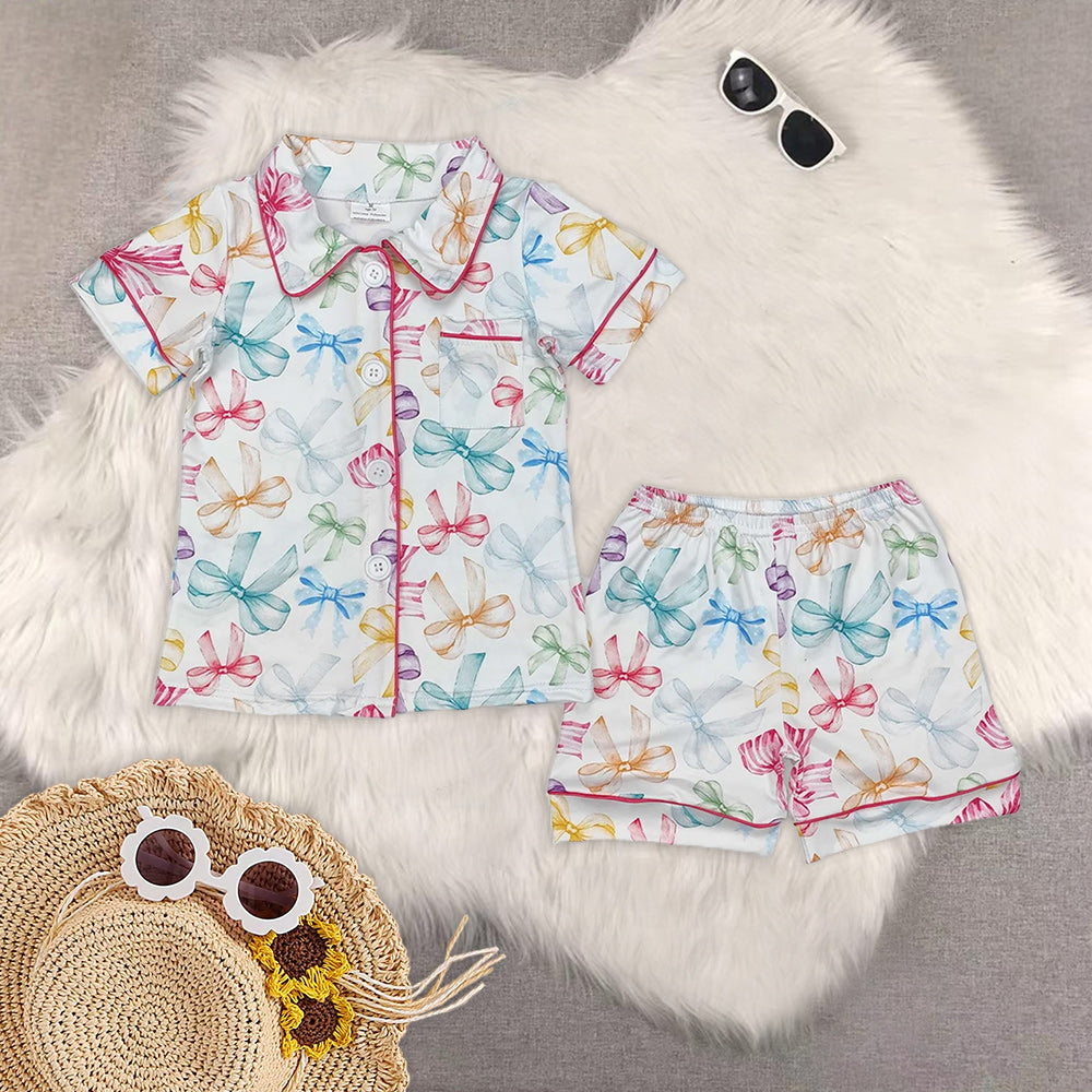 RTS NO MOQ Sibling baby Girls Boys shorts sleeve Clothes pajamas Sets