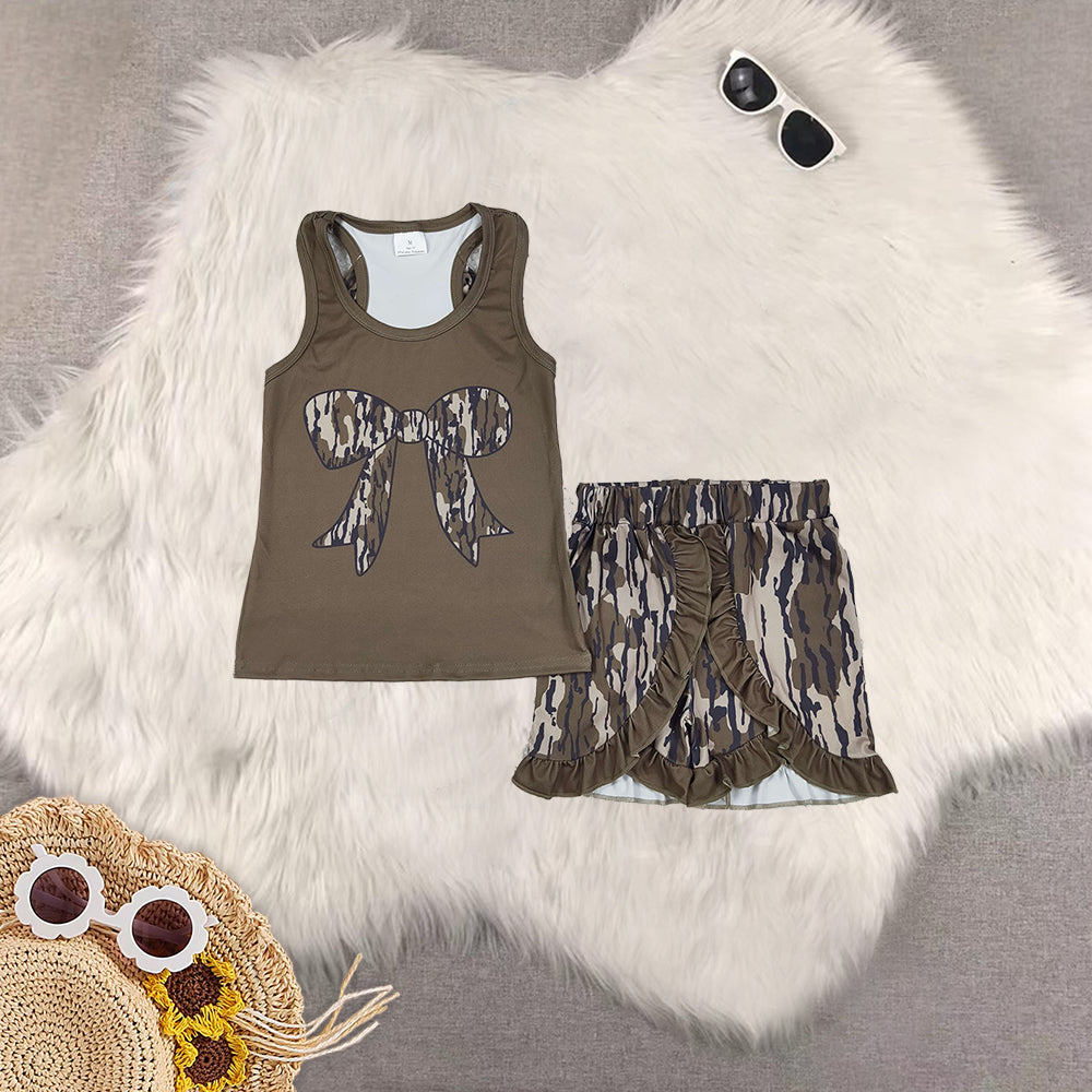 Sibling Baby Girls clothes camouflage Summer Sibling Sister Clothes Sets