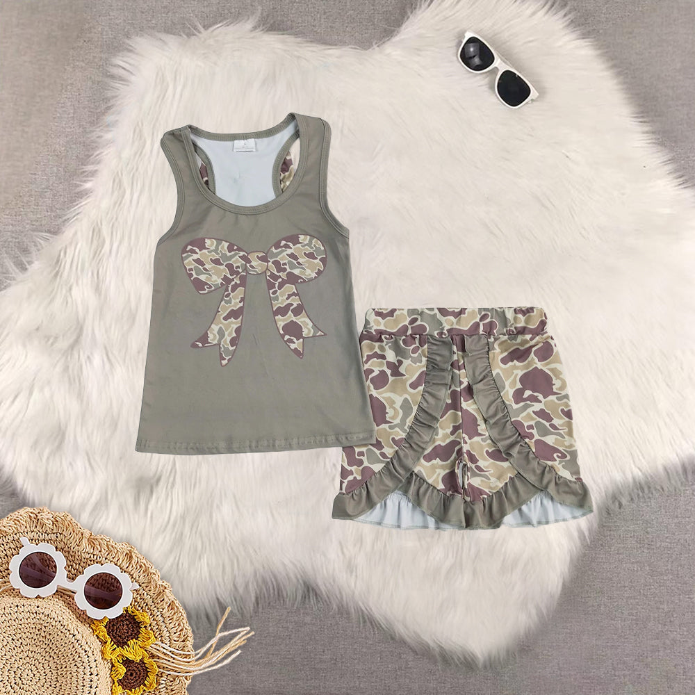 Sibling Baby Girls clothes camouflage Summer Sibling Sister Clothes Sets