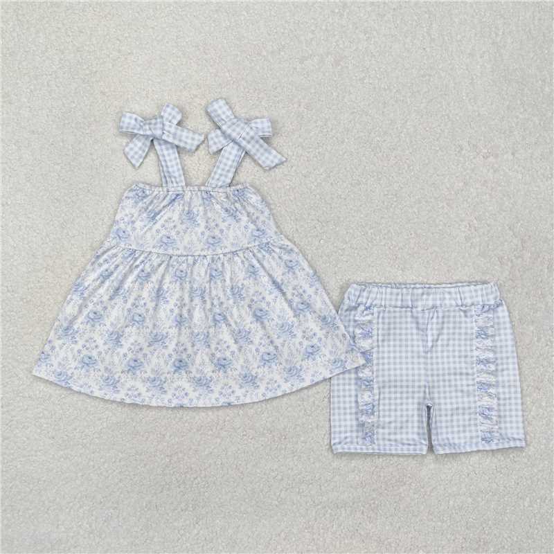 RTS NO MOQ Girls clothes floral short sleeve Clothes Sets dress