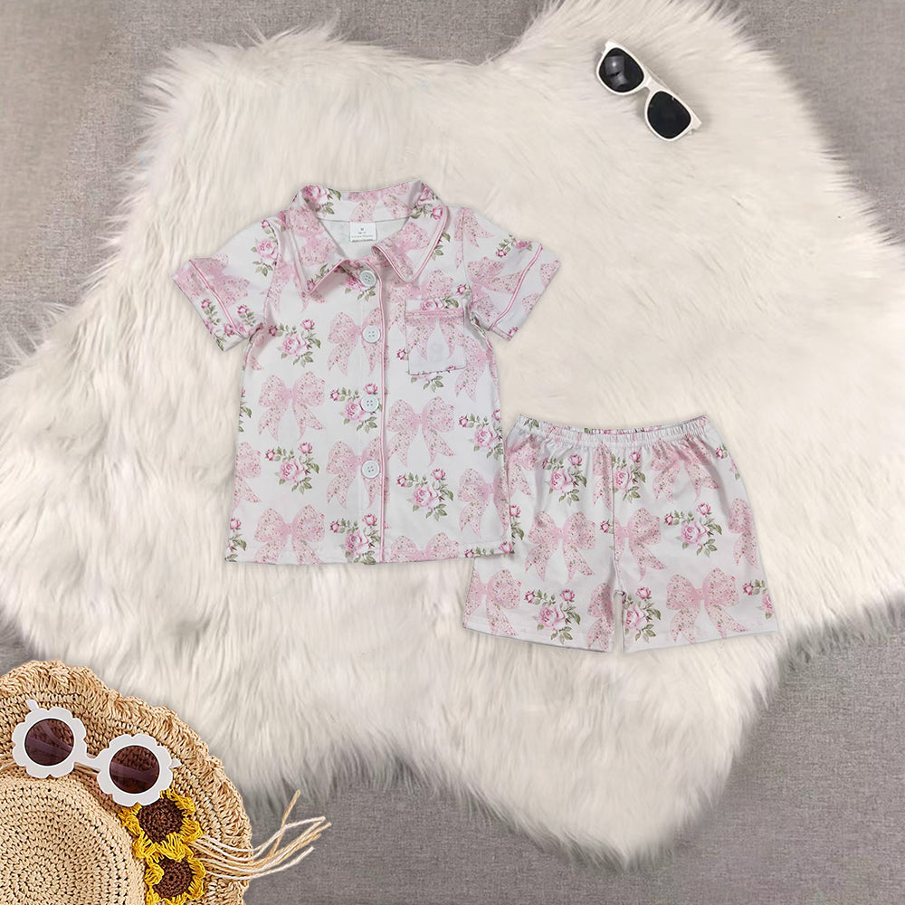 RTS NO MOQ Sibling baby Girls Boys shorts sleeve Clothes shorts pajamas Sets