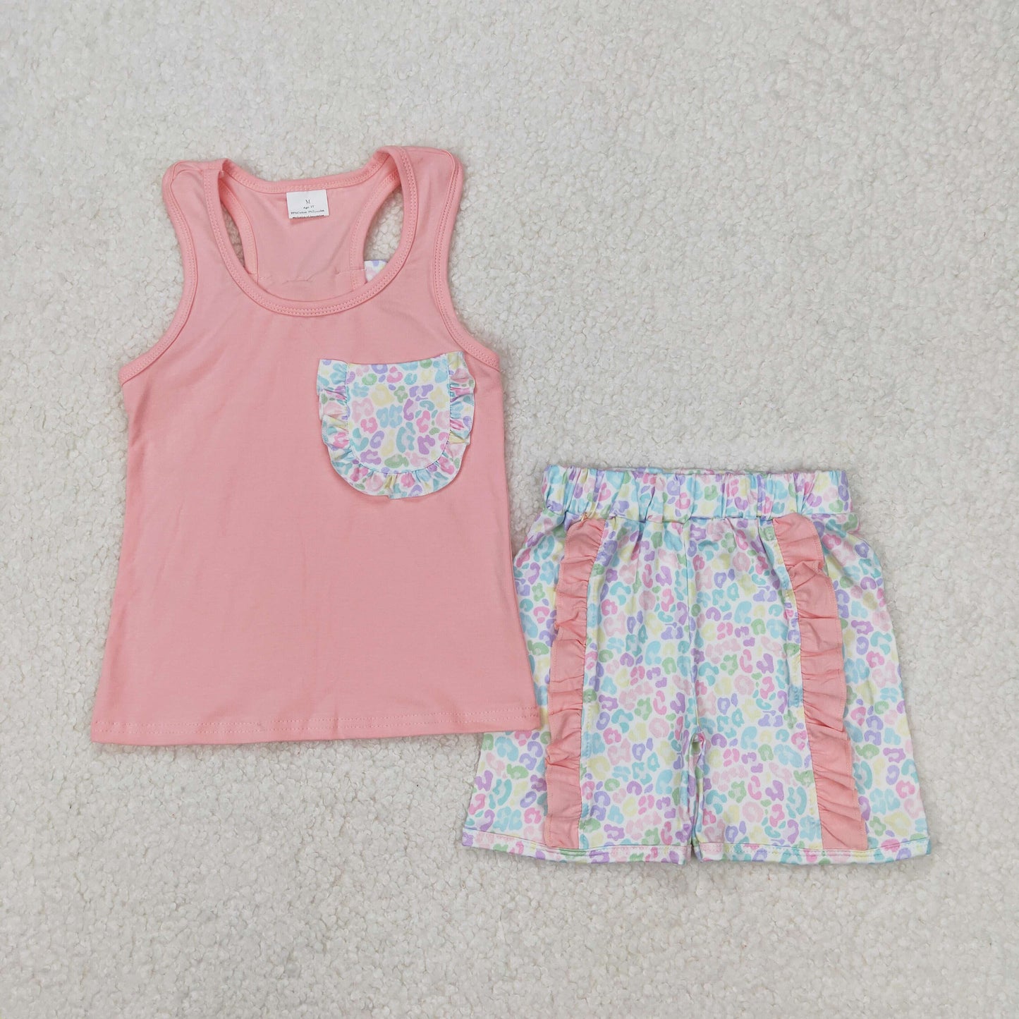 RTS NO MOQ baby girl Clothes camouflage short sleeve shorts Sets