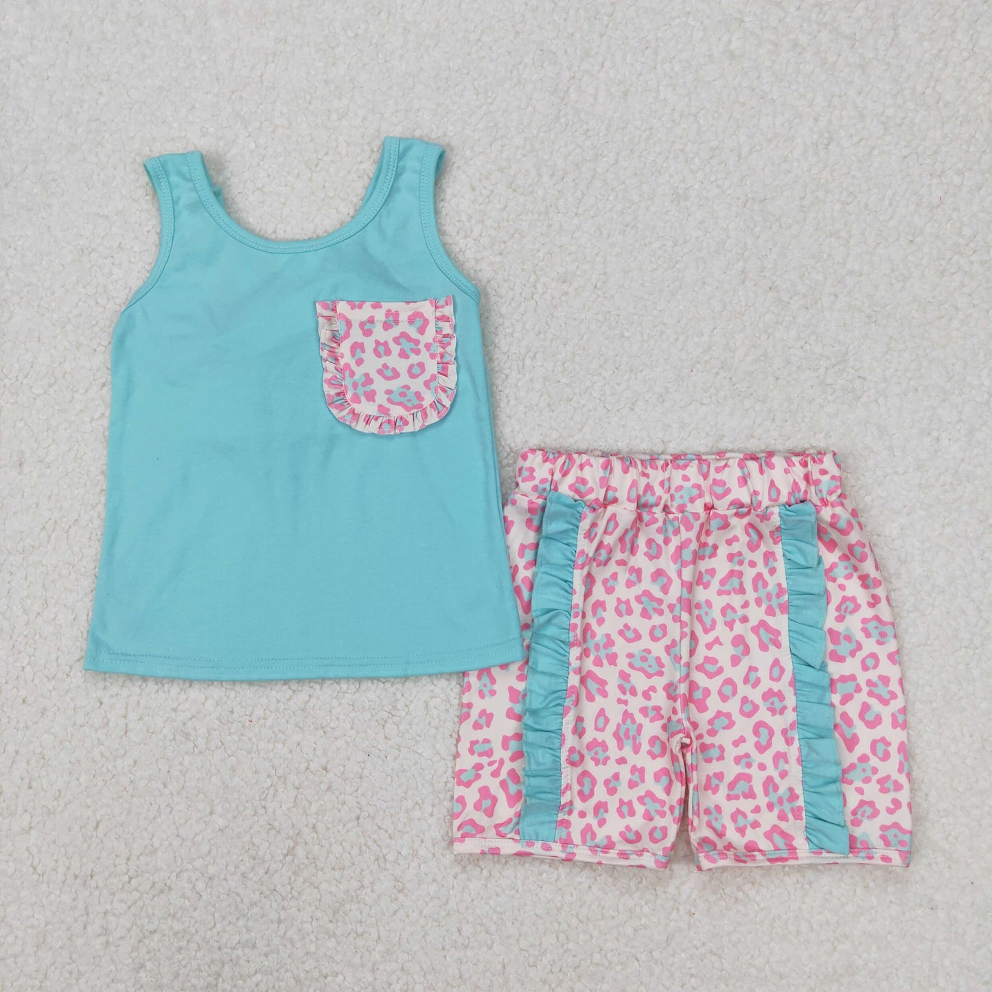 RTS NO MOQ baby girl Clothes camouflage short sleeve shorts Sets