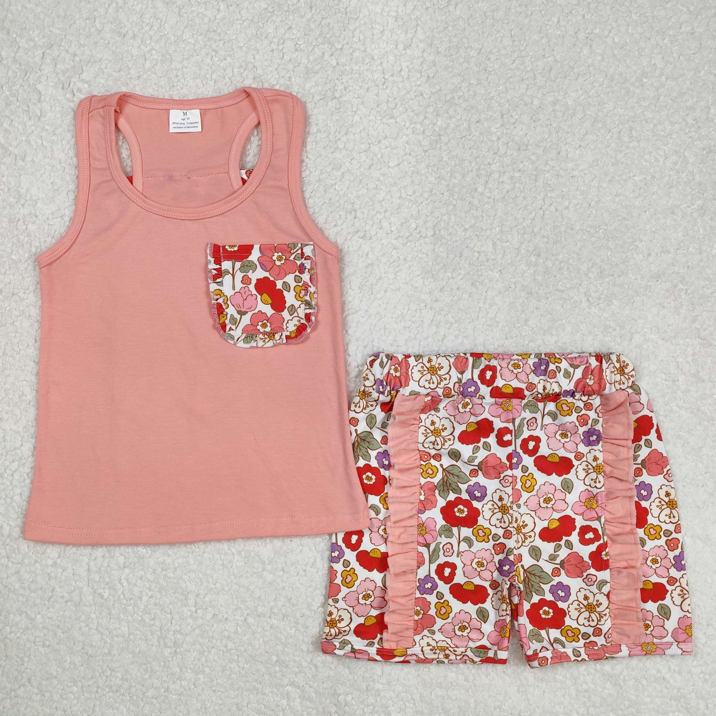 RTS NO MOQ baby girl Clothes camouflage short sleeve shorts Sets
