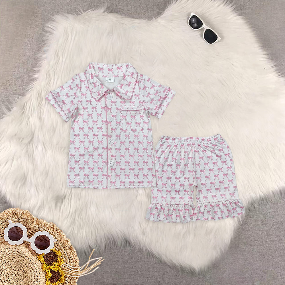 RTS NO MOQ Sibling baby Girls Boys shorts sleeve Clothes pajamas Sets