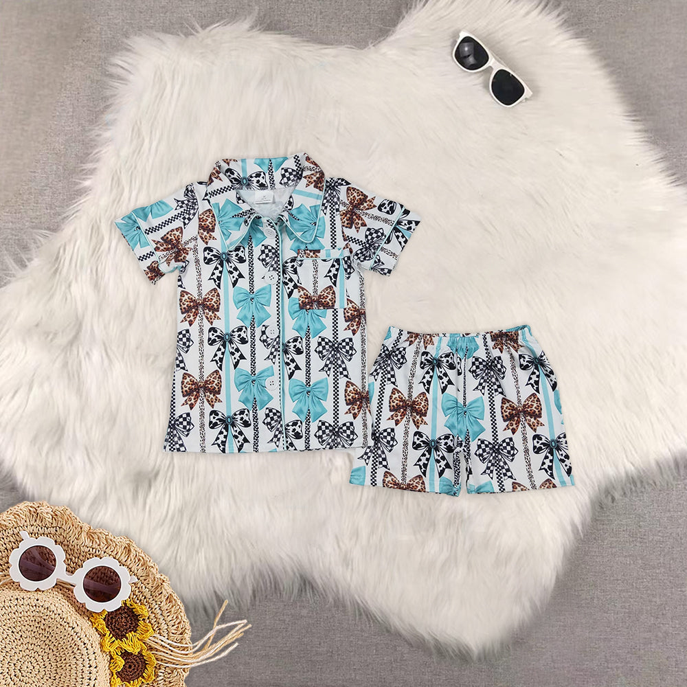 RTS NO MOQ Sibling baby Girls Boys shorts sleeve Clothes shorts pajamas Sets