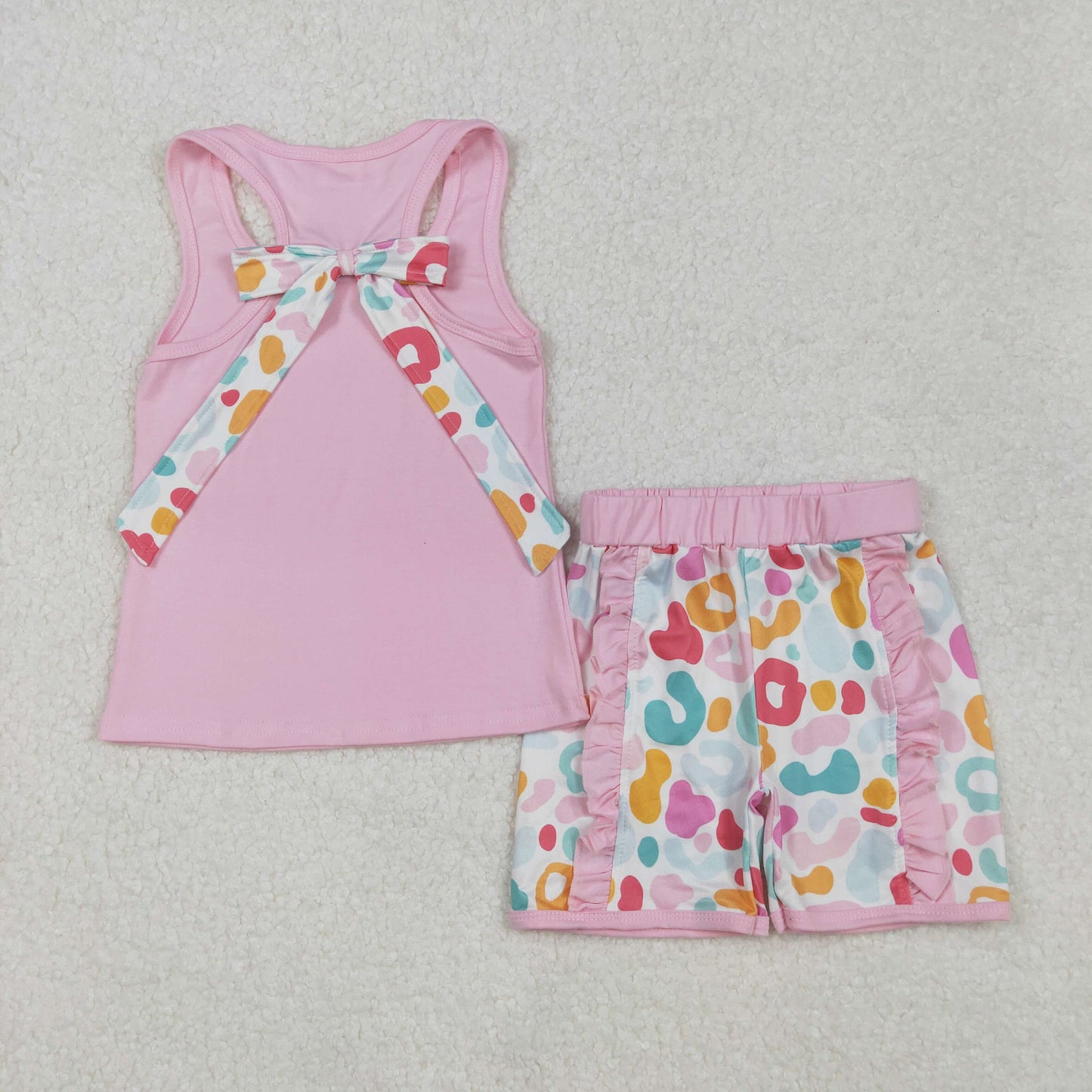 RTS NO MOQ baby girl Clothes camouflage short sleeve shorts Sets