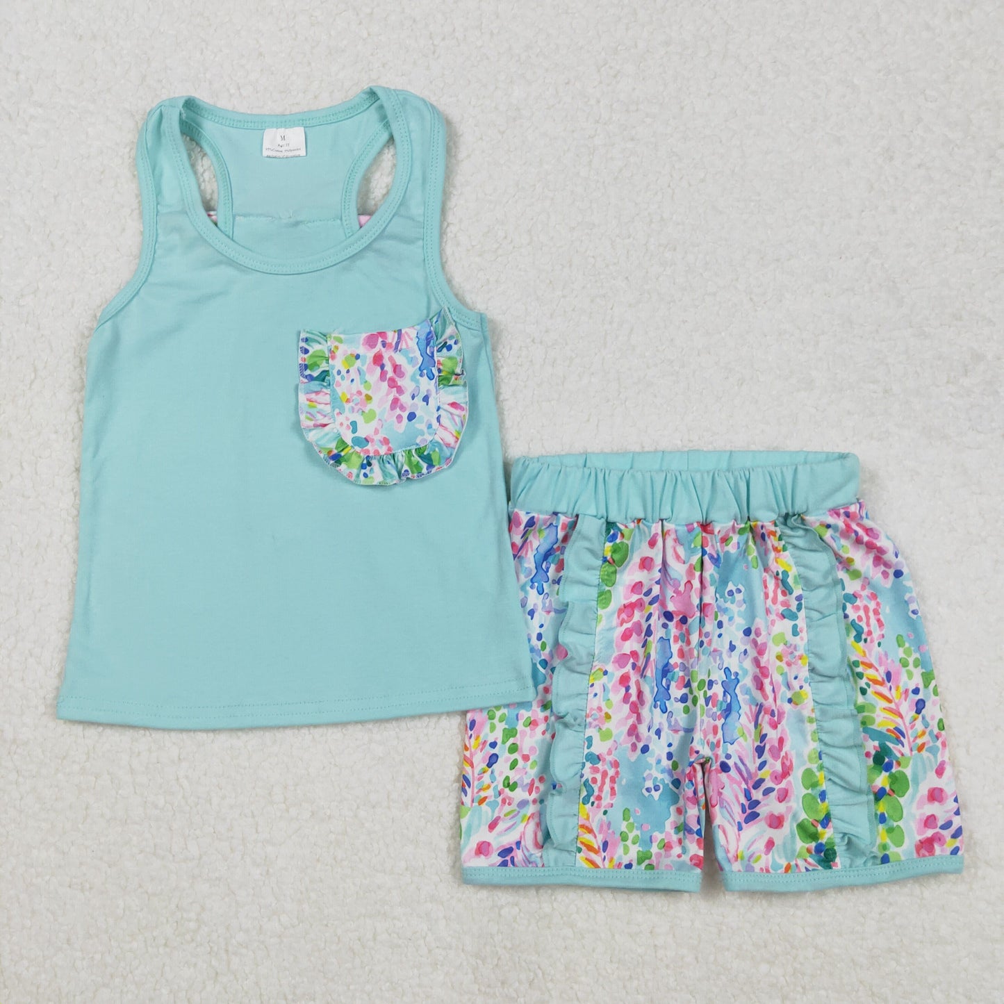 RTS NO MOQ baby girl Clothes camouflage short sleeve shorts Sets
