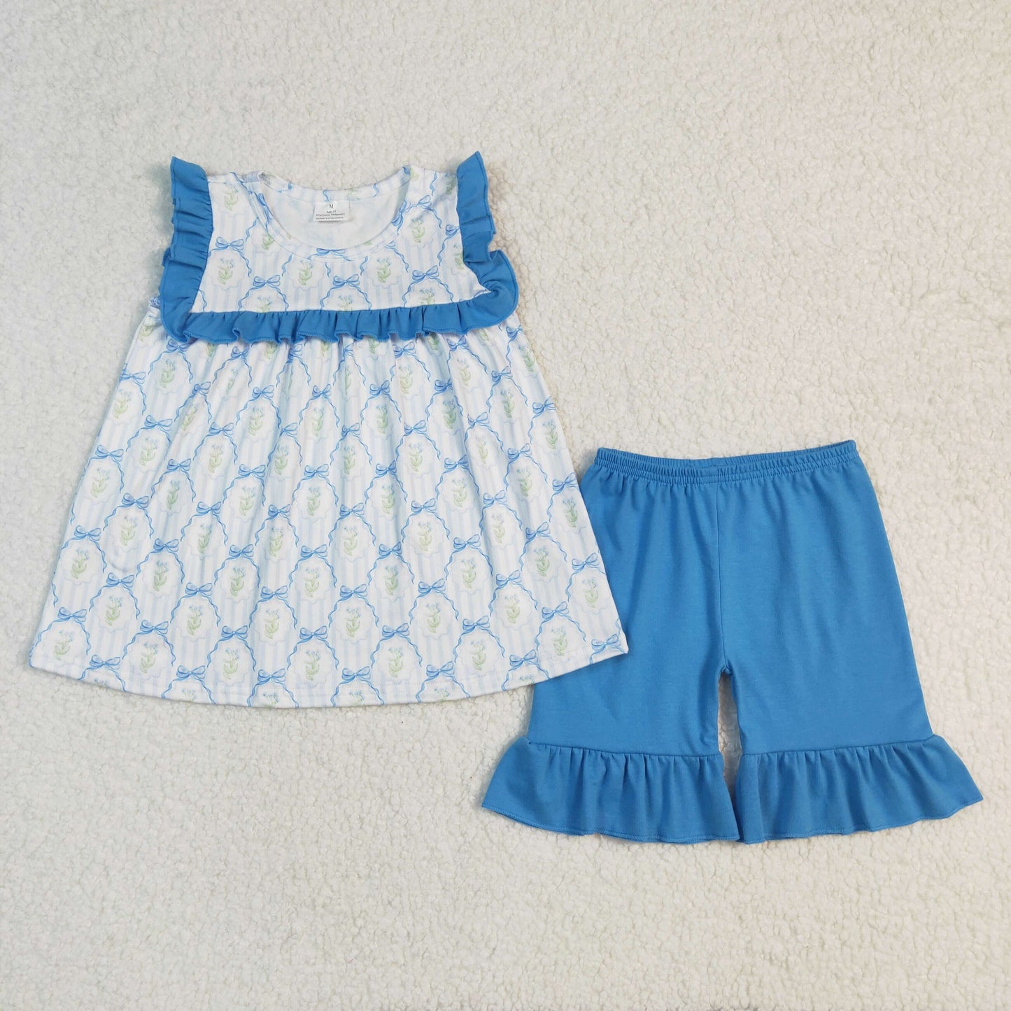 RTS Boys and girls floral Short Sleeve Shorts sets romper dress