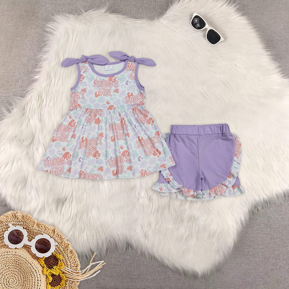 RTS NO MOQ Embroidery daddy short-sleeved shorts suit & short-sleeved sets