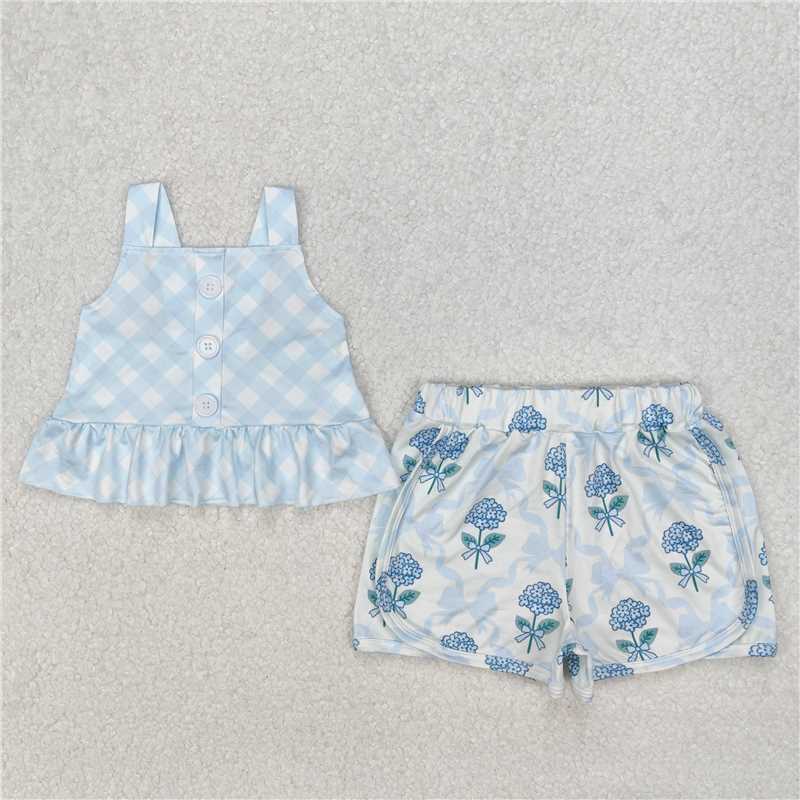 RTS NO MOQ Girls clothes floral short sleeve Clothes Sets