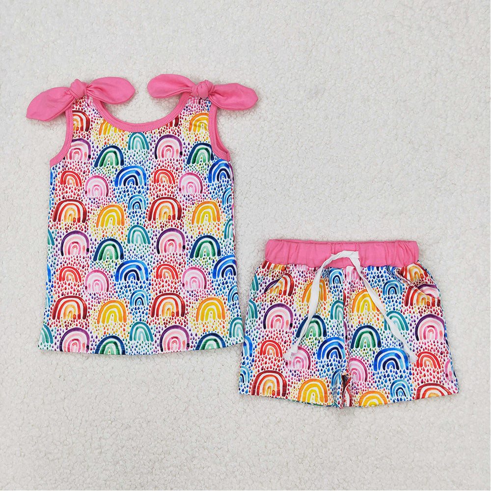 RTS NO MOQ baby Girls Clothes short sleeve shorts Sets