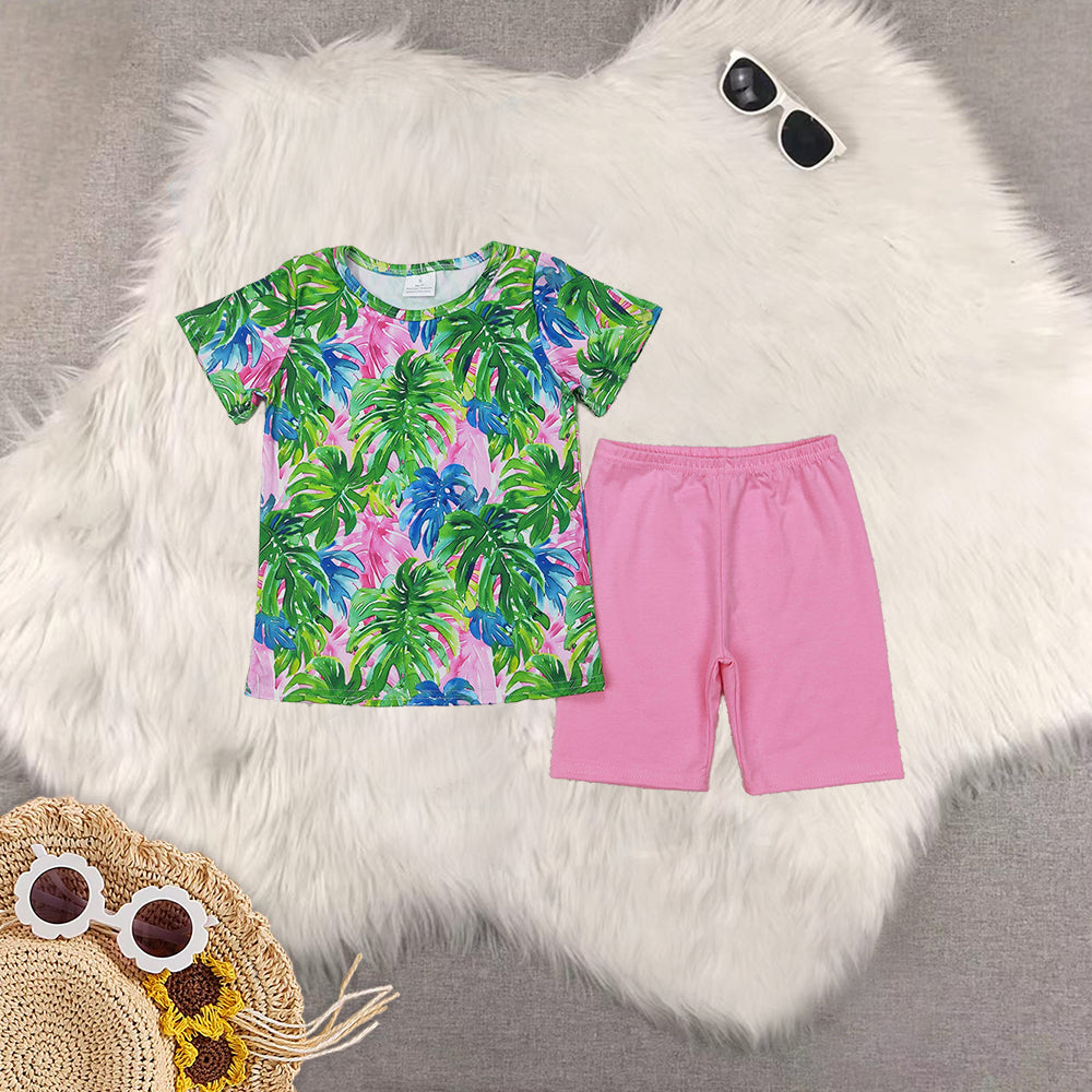 RTS NO MOQ Sibling baby girl Clothes short sleeve shorts Sets