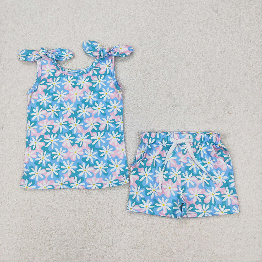 RTS NO MOQ baby Girls Clothes short sleeve shorts Sets