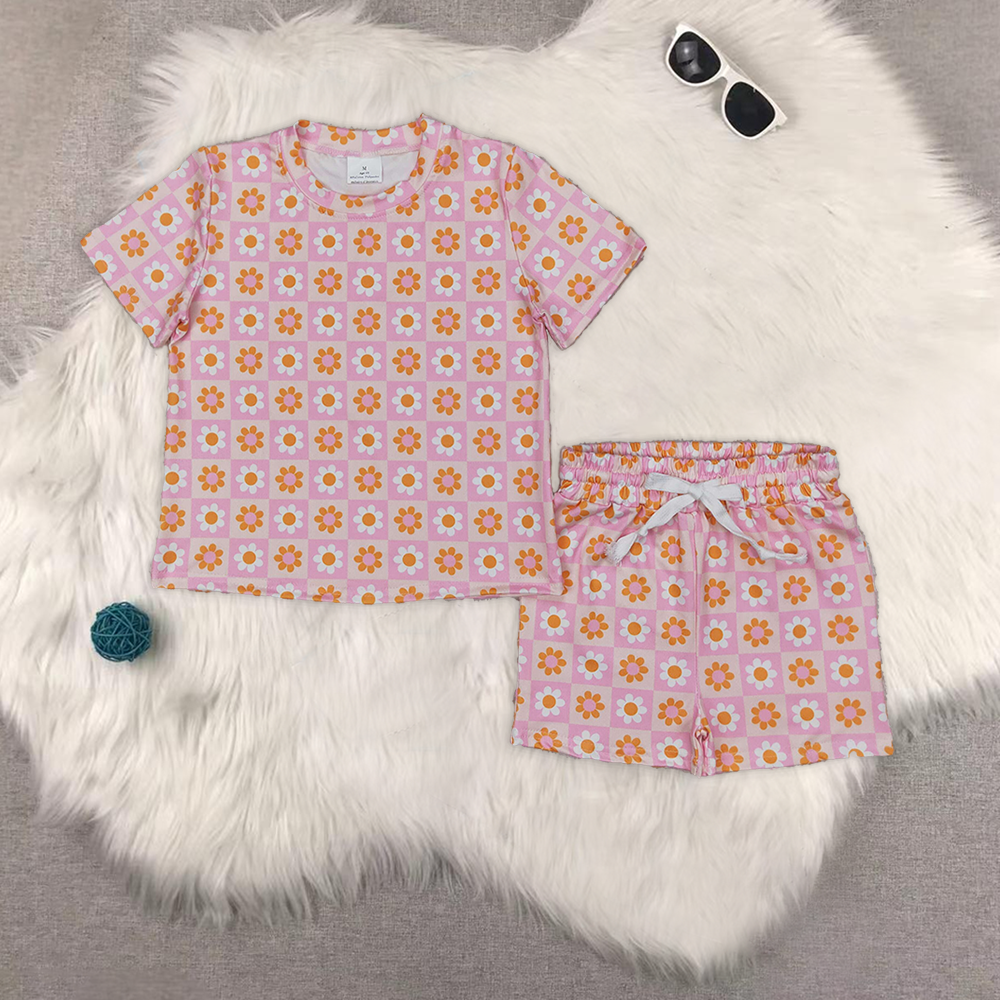 RTS NO MOQ Sibling baby girl Clothes short sleeve shorts Sets
