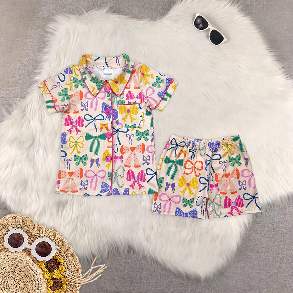 RTS NO MOQ Sibling baby Girls Boys shorts sleeve Clothes shorts pajamas Sets