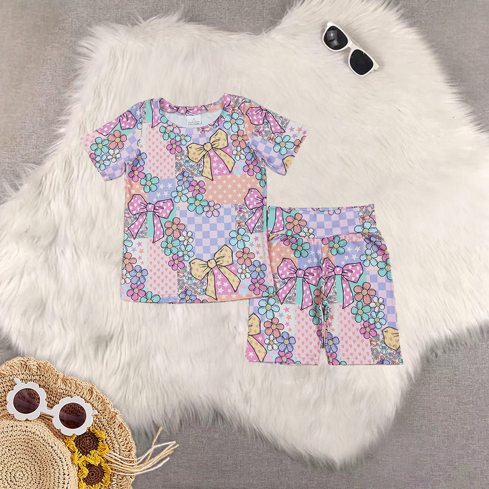 RTS NO MOQ Sibling baby girl Clothes short sleeve shorts Sets